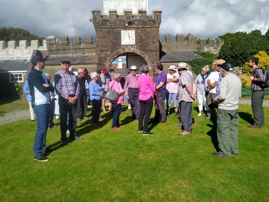 The Anglesey Antiqwarian Society enjoyin a tour of the Fort led by Ifor Williams